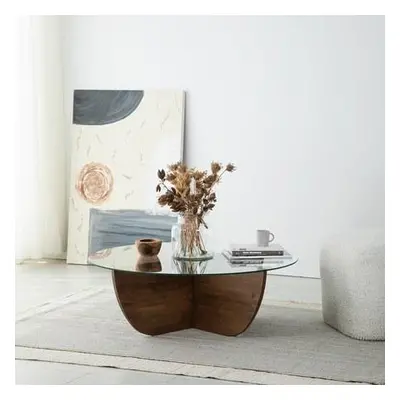 Hanah Home Coffee Table Lily Wood - Walnut Walnut