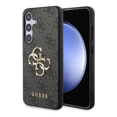 Guess PU 4G Metal Logo Zadní kryt Samsung Galaxy S24+ šedý