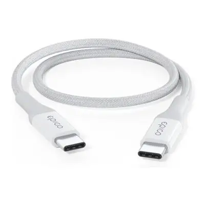 Epico pletený PD kabel 0.3m USB-C na USB-C bílý