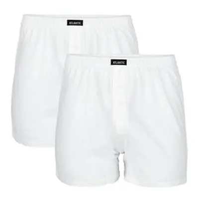 Atlantic Pánské klasické boxerky s knoflíčky 2PACK - bílé Velikost: M, Bílá