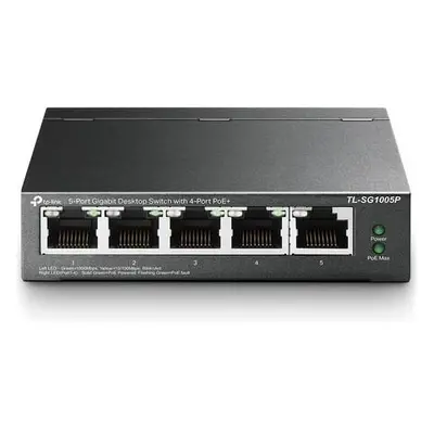 TP-Link TL-SG1005P - Stolní switch s 5 gigabitovými porty, 4 porty mají PoE, TL-SG1005P