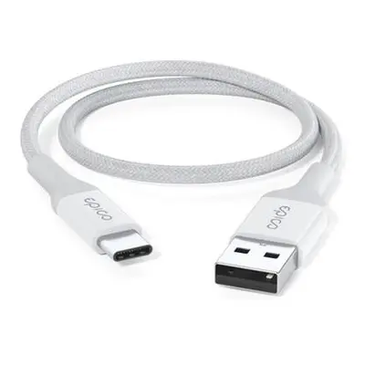 Epico pletený kabel 0.3m USB-C na USB-A bílý