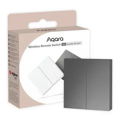 AQARA Wireless Remote Switch H1 Double Rocker (WRS-R02), Šedá - Zigbee dvoj tlačítkový bateriový