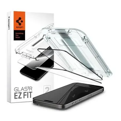 Spigen Glass tR EZ Fit 2 Pack tvrzené sklo iPhone 15 Pro černé