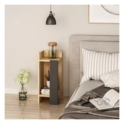 Hanah Home Nightstand Elos left - Oak, Anthracite