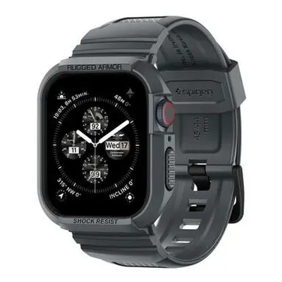 Spigen Rugged Armor Pro kryt s řemínkem Apple Watch 45mm/44mm tmavě šedý