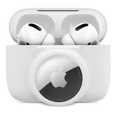 iWant AirPods Pro silikonové pouzdro s Airtag kapsou bílé