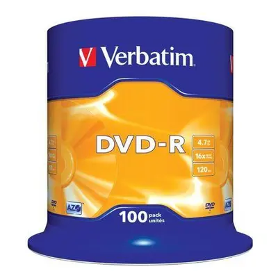 VERBATIM DVD-R AZO 4,7GB, 16x, spindle 100 ks, 43549