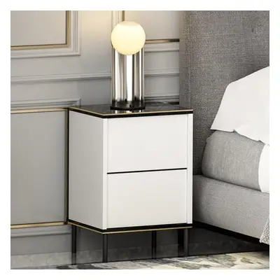 Hanah Home Nightstand Imaj - White, Marble