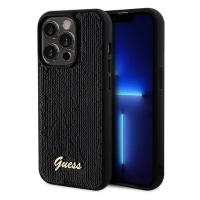 Guess Sequin Script Logo Zadní Kryt pro iPhone 14 Pro Max Black