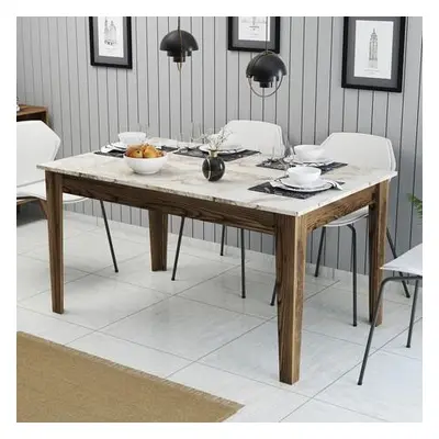 Hanah Home Dining Table Milan 515 - Walnut, White