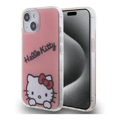 Hello Kitty IML Daydreaming Logo Kryt iPhone 15 růžový