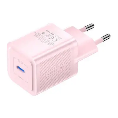 Wall charger, Vention, FEPP0-EU, USB-C, 20W, GaN (pink),