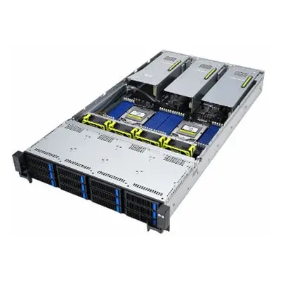 ASUS 2U GPU server 2x SP5, 24x DDR5 ECC R, 12x 3,5/8xNVMe, 2x 10Gb LAN, 2x 2600Wt, IPMI, 90SF02E