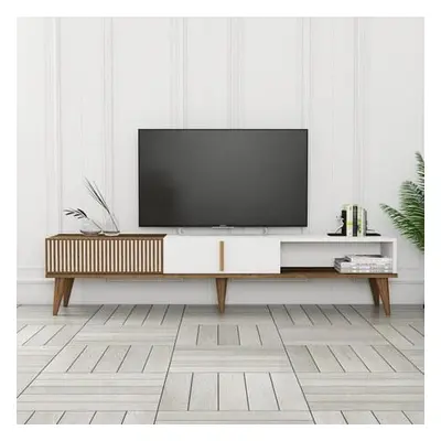 Hanah Home TV Stand Milan Alt - Walnut, White