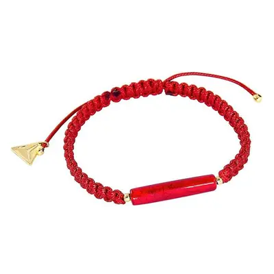 Lampglas Ochraňující červený náramek Shamballa Red Line s 24kt zlatem v perle BSHX4