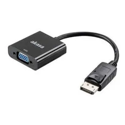 AKASA adaptér DisplayPort 1.1 (M) na VGA(F) / AK-CBDP04-20BK / černý / 20cm