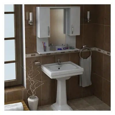 Hanah Home Bathroom Cabinet Tiger - White White