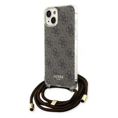 Guess IML 4G Printed Crossbody Zadní Kryt pro iPhone 15 Brown