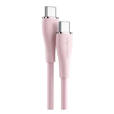 USB-C 2.0 to USB-C Cable Vention TAWPF 1m, PD 100W, Pink Silicone