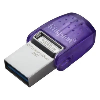 Kingston DataTraveler MicroDuo 3C/128GB/200MBps/USB 3.2/USB-A + USB-C/Fialová, DTDUO3CG3/128GB