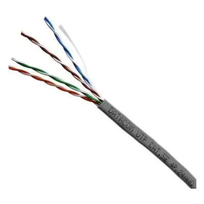 DATACOM UTP Cat5e PVC kabel 305m (drát), šedý