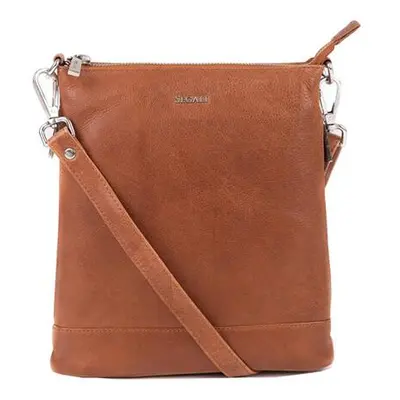 SEGALI Dámská kožená crossbody kabelka 9060 cognac