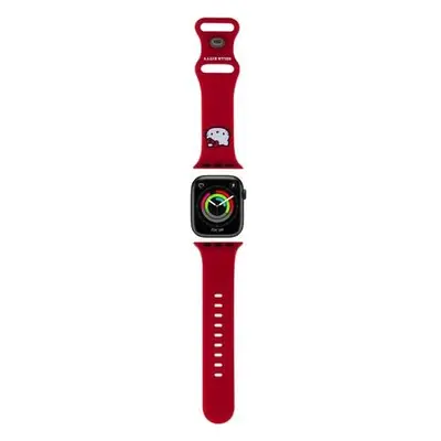 Hello Kitty Liquid Silicone Kitty Head Logo Řemínek pro Apple Watch 38/40mm Red