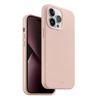 UNIQ Lino silikonový kryt iPhone 14 Pro Max růžový