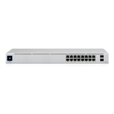 Ubiquiti Switch L2 UniFi USW-16-POE, 16-Port Gigabit, 8x PoE-out Gen 2, PoE budget 42W, USW-16-P