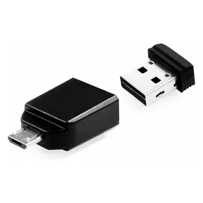 VERBATIM Flash disk Store 'n' Stay NANO/ 16GB/ USB 2.0 + OTG adaptér/ černá, 49821