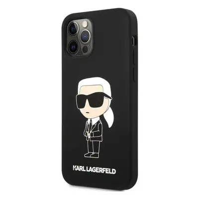 Karl Lagerfeld Liquid Silicone Ikonik NFT Zadní Kryt pro iPhone 12/12 Pro Black