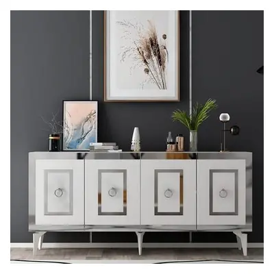 Hanah Home Console Karya - White, Silver