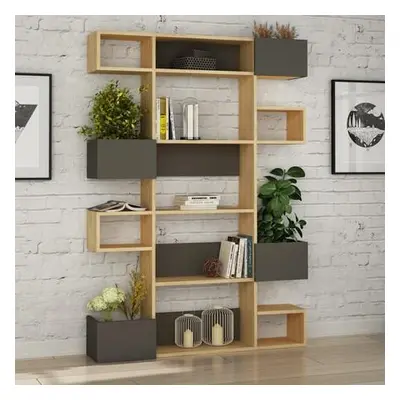 Hanah Home Bookshelf Niho - Oak, Anthracite