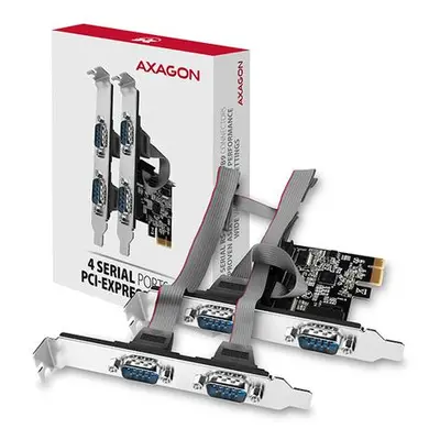 AXAGON PCEA-S4N, PCIe řadič - 4x sériový port (RS232) 250 kbps, vč. LP, PCEA-S4N