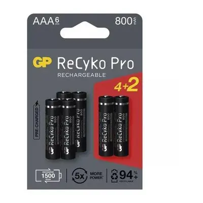 Nabíjecí baterie GP ReCyko Pro Professional AAA (HR03), 6 ks