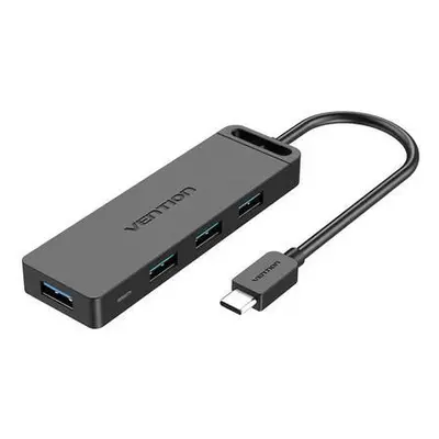 Hub 5in1 with 4 Ports USB 3.0 and USB-C cable Vention TGKBD 0,5m Black,