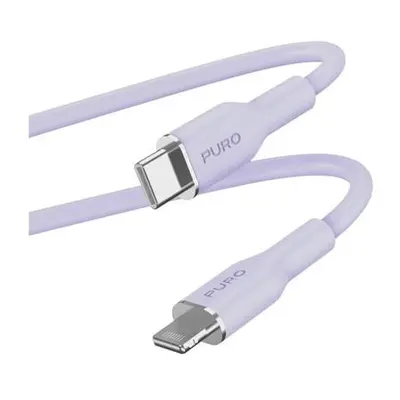 Puro kábel Soft Silicone Cable USB-C to Lightning 1.5m - Lavender