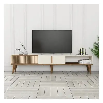 Hanah Home TV Stand Milan Alt - Walnut, Cream