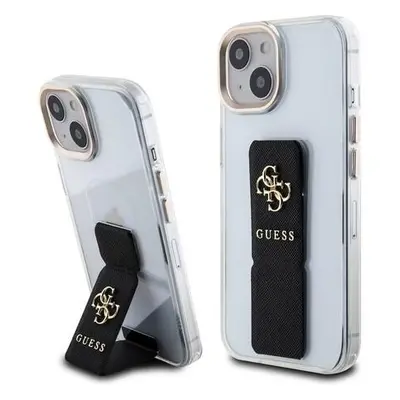 Guess PU Grip Stand 4G Metal Logo Zadní Kryt pro iPhone 15 Black