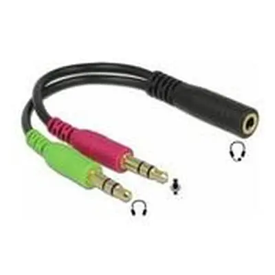 PREMIUMCORD Adaptér 4pólový jack3,5mm pro sluchátka a mikrofon, 30cm