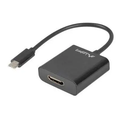 LANBERG USB-C(M) 3.1 na HDMI(F) adaptér kabel 15CM (Displayport ALT MODE) černý