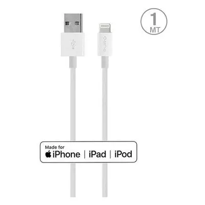 Puro kábel Plain Cable USB-A to Lightning 1m - White