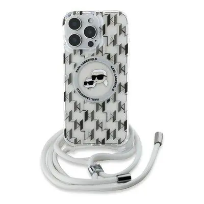 Karl Lagerfeld IML Monogram Crossbody K&CH Heads MagSafe Zadní Kryt pro iPhone 16 Pro Max Transp