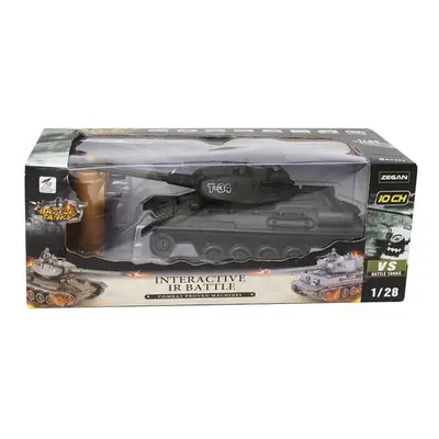 KIK RC tank T-80 No.9995 s dobíjecím packem USB+adaptér 2,4 GHz písková RTR 1:32