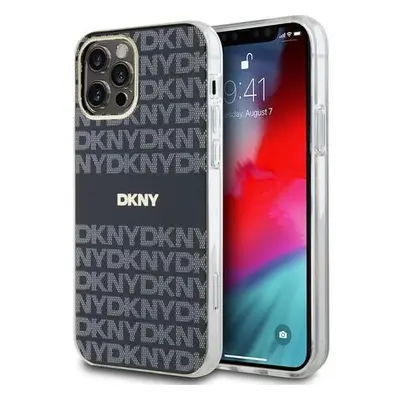 DKNY PC/TPU Repeat Pattern Tonal Stripe Magsafe Zadní Kryt pro iPhone 12/12 Pro Black