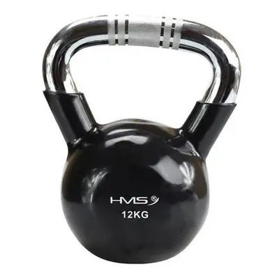 Kettlebell s chromovaným úchopem HMS KTC 12 kg černý