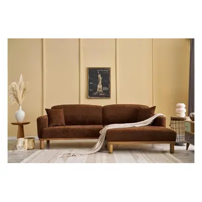 Atelier del Sofa Corner Sofa Rens Right - Brown, Copper