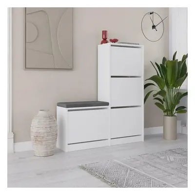 Hanah Home Shoe Cabinet Dude - White White