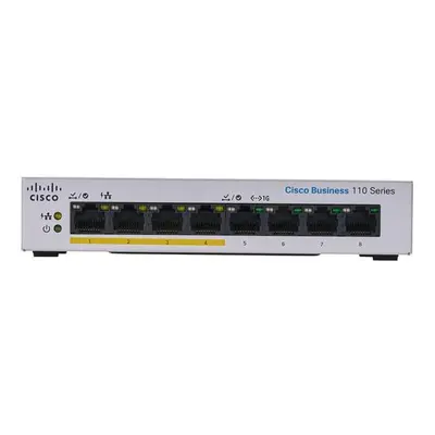 Cisco CBS110-8PP-D-EU 8-port GE Unmanaged Switch, 4x PoE, Desktop, CBS110-8PP-D-EU